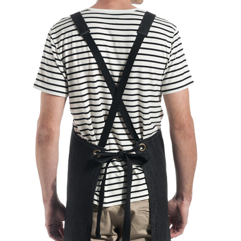 Cargo Crew Scout Denim Bib Apron - Black Denim