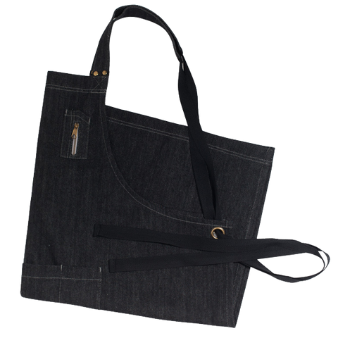 Cargo Crew Scout Denim Bib Apron - Black Denim