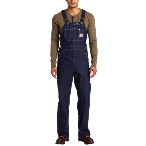Carhartt Mens Denim Heavyweight Bib Single Knee